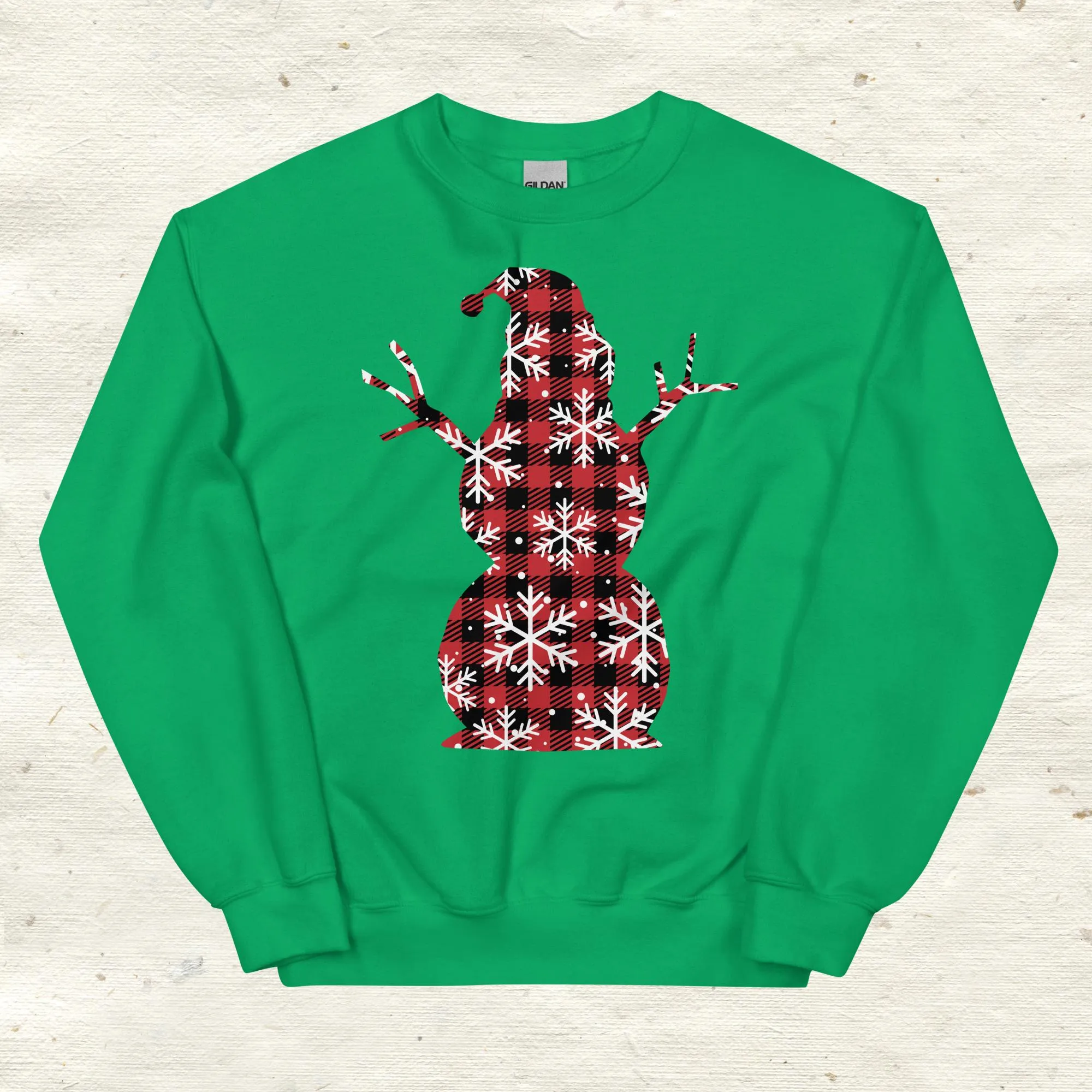 Plaid Snowflake Snowman Sweatshirt