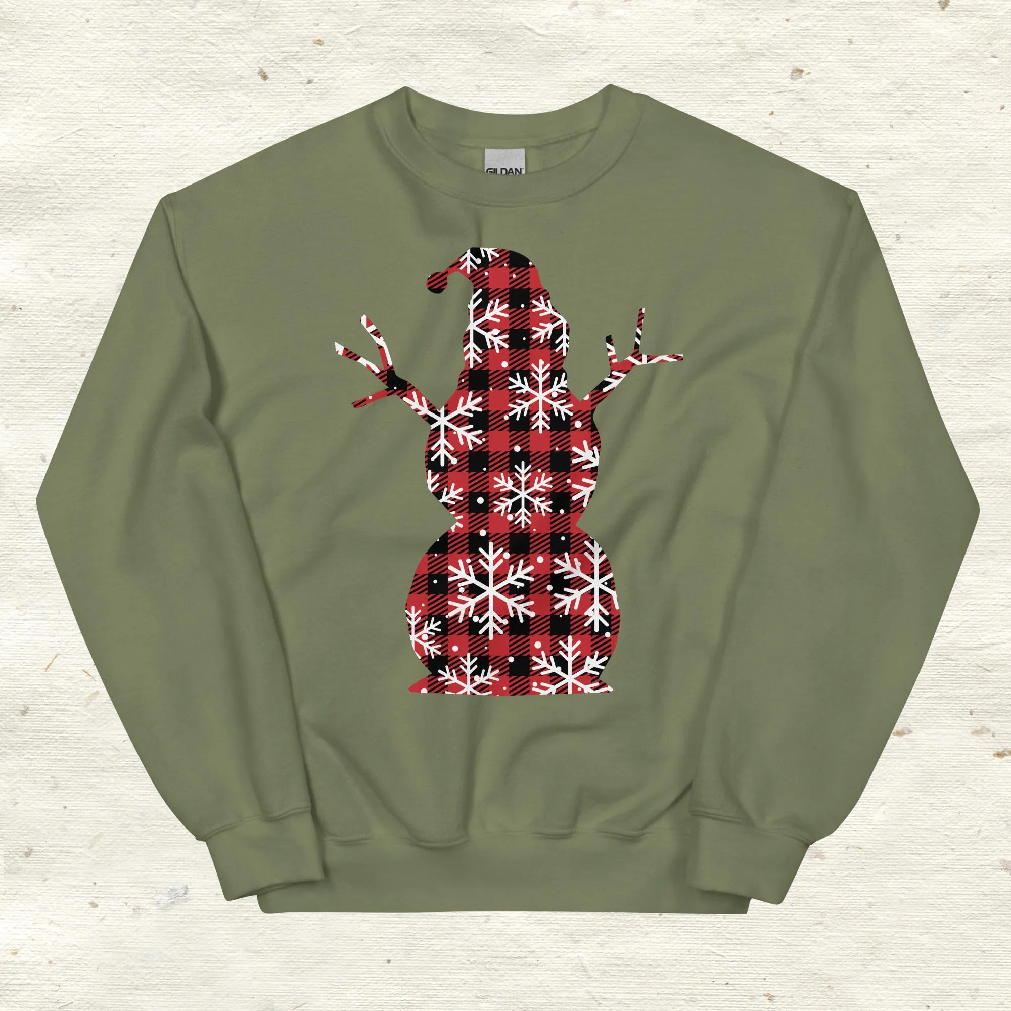 Plaid Snowflake Snowman Sweatshirt