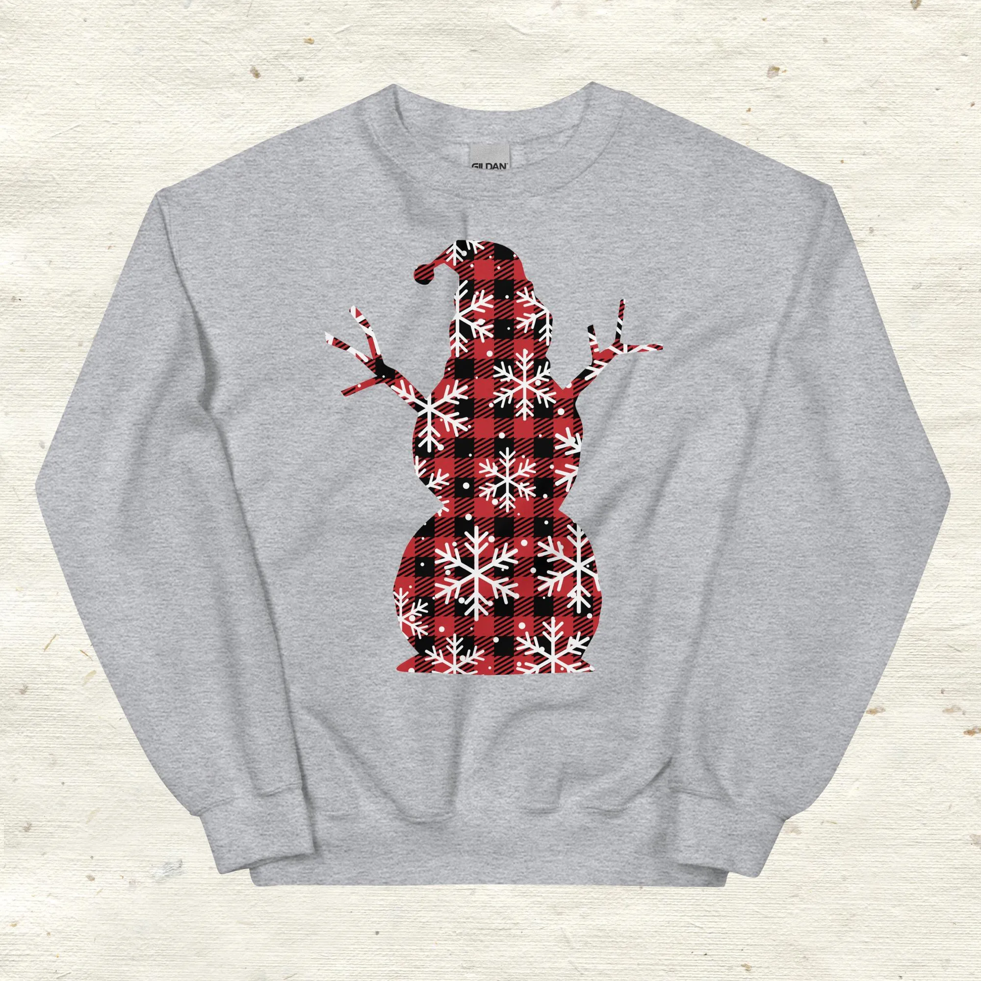 Plaid Snowflake Snowman Sweatshirt