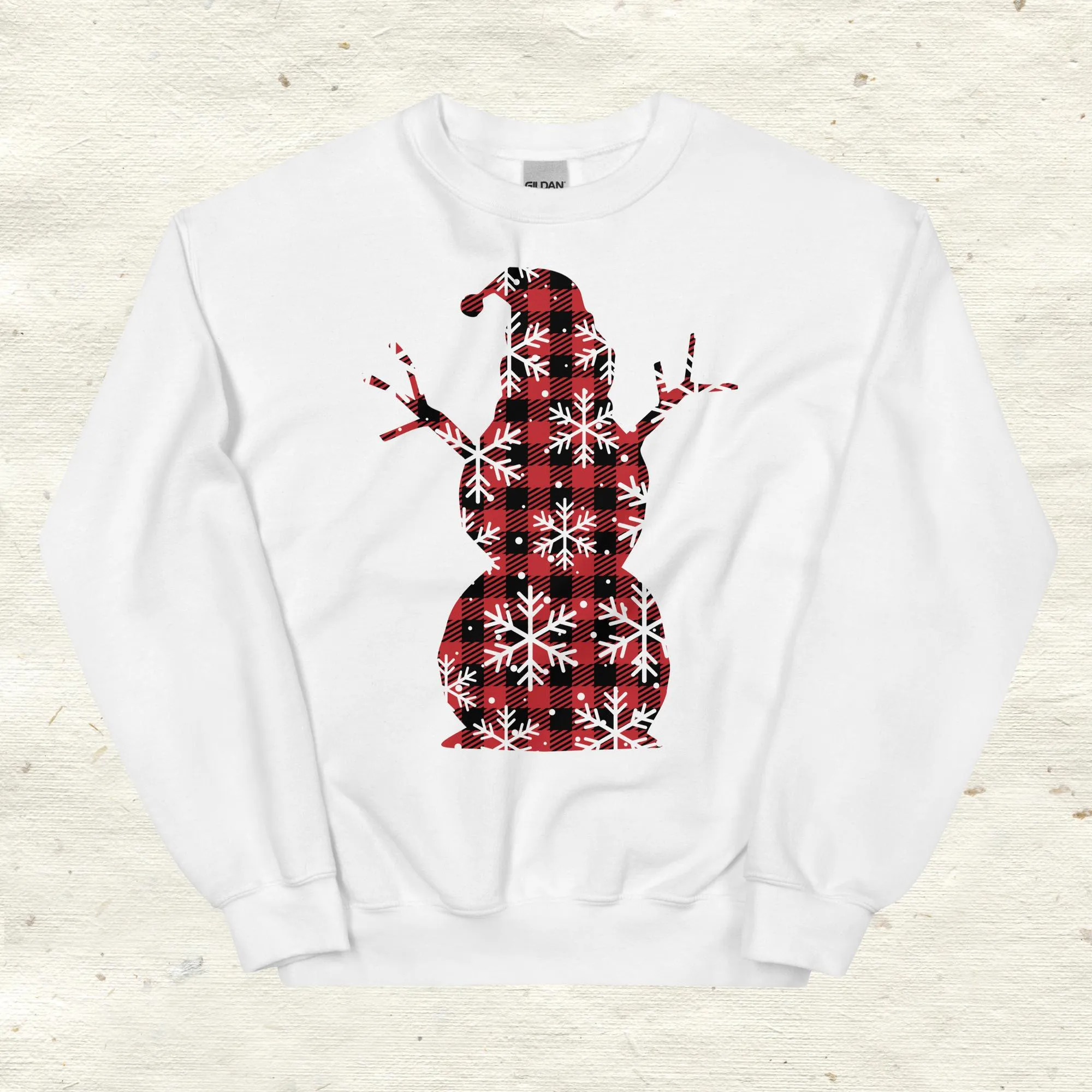 Plaid Snowflake Snowman Sweatshirt