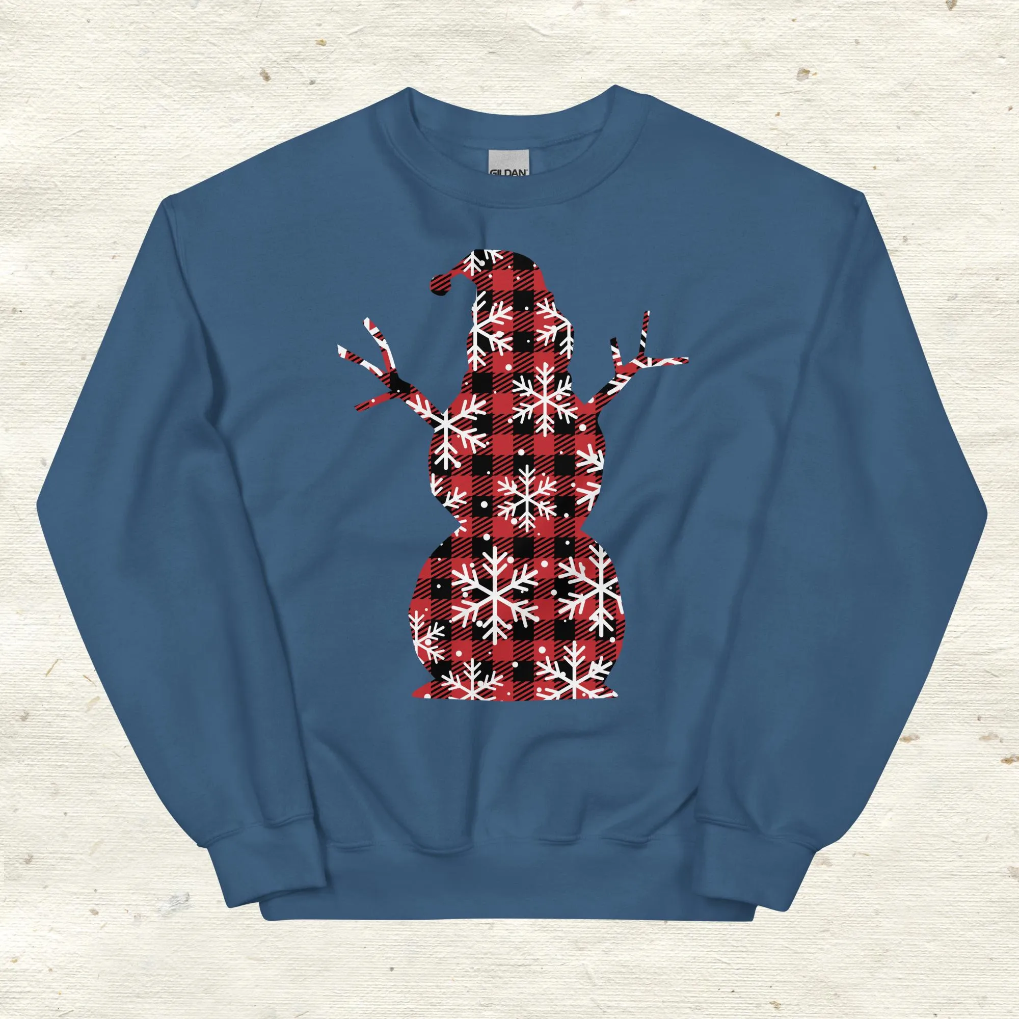 Plaid Snowflake Snowman Sweatshirt