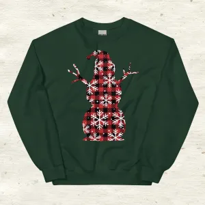 Plaid Snowflake Snowman Sweatshirt