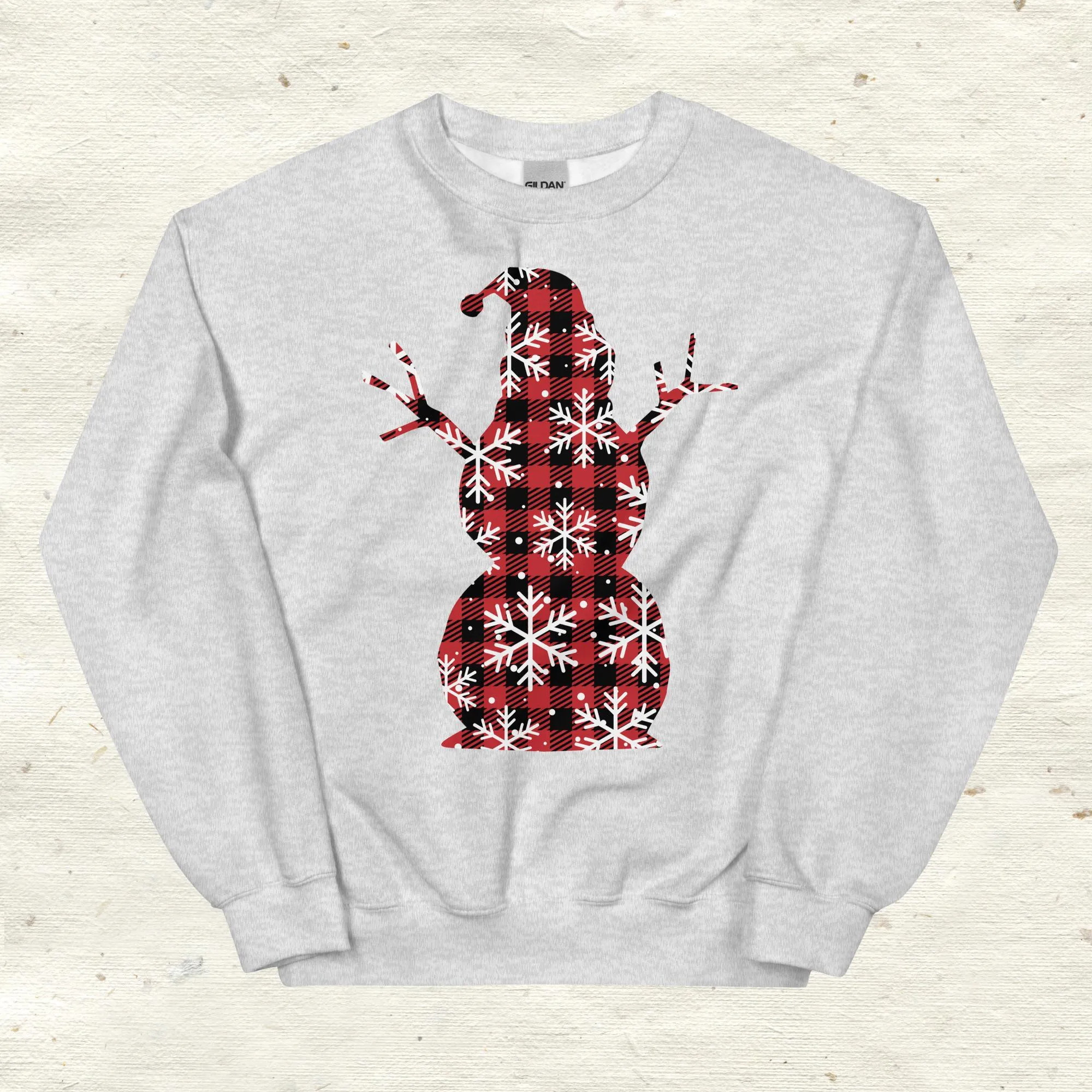 Plaid Snowflake Snowman Sweatshirt