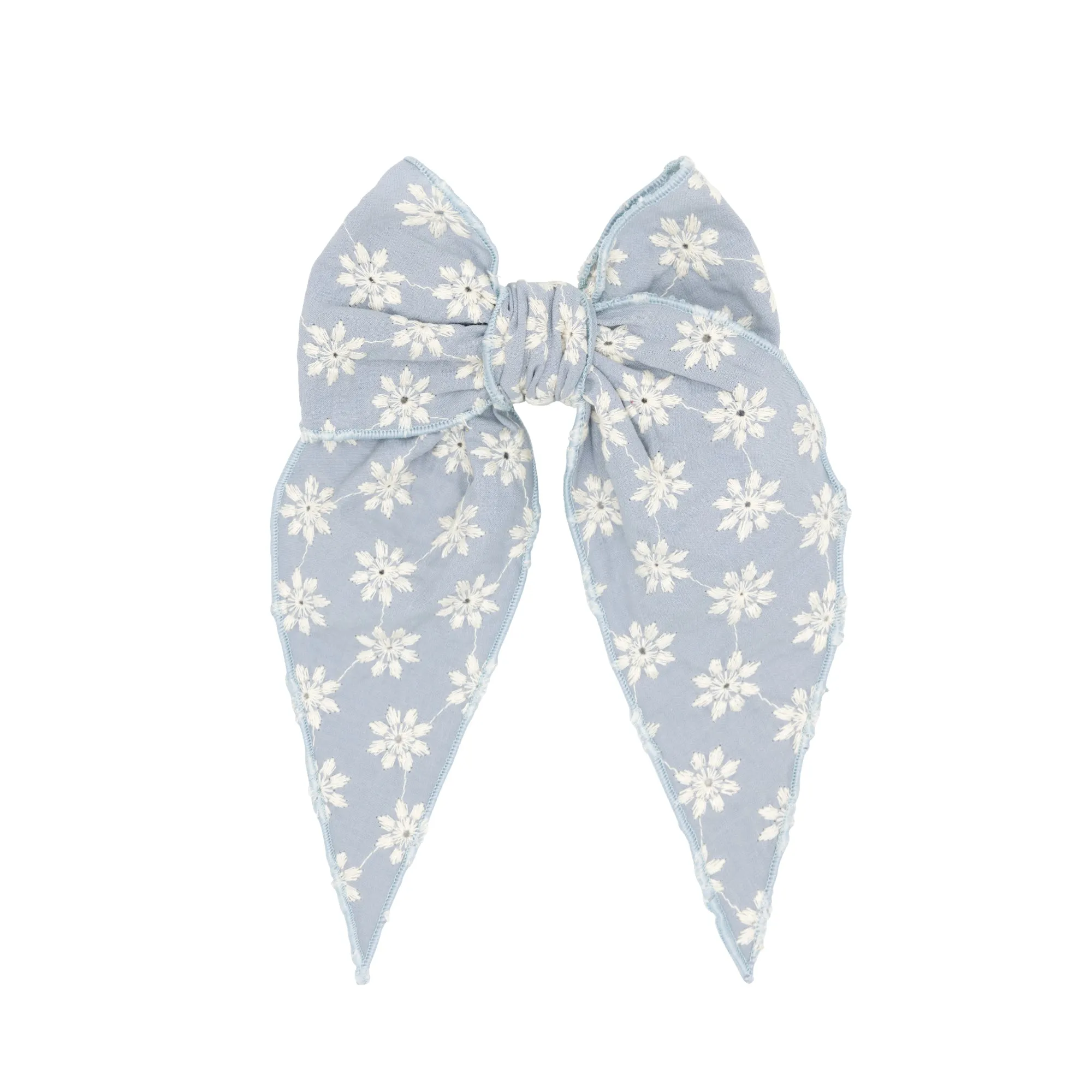 POINTED BIG BELLE CLIP: dusty blue eyelet snowflake