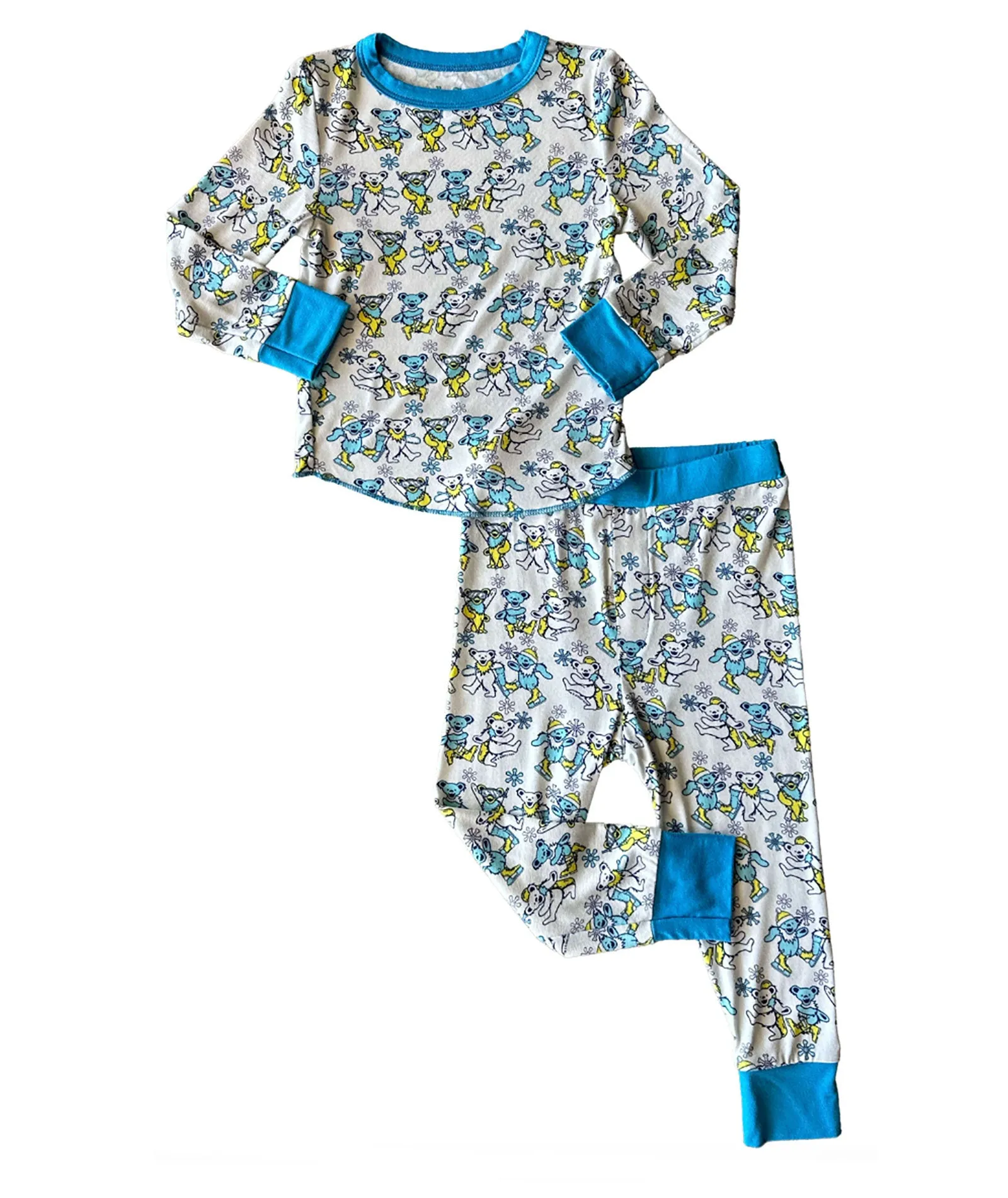 Rowdy Sprout Grateful Dead Turquoise Snow Bears Bamboo Thermal Set