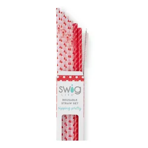 Santa Baby   Candy Cane Reusable Straw Set