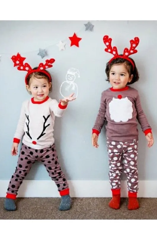 Santa Brown Long Sleeve Pajama