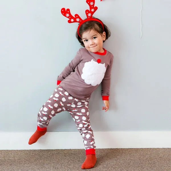 Santa Brown Long Sleeve Pajama