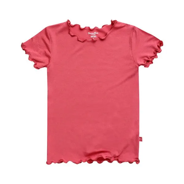 Shirring Rose Coral Short Sleeve Pajamas