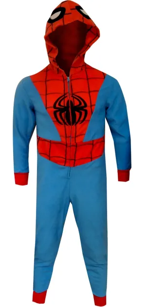 Spiderman Hooded Fleece One Piece Slim Cut Pajama