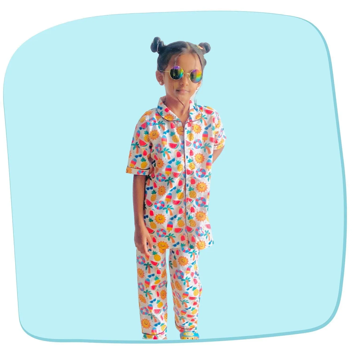 Sunny Beach Doodle Pajama Set