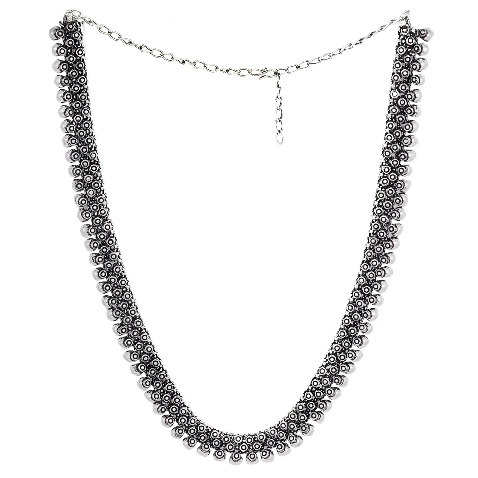 Teejh Aanshi Long Silver Oxidised Necklace