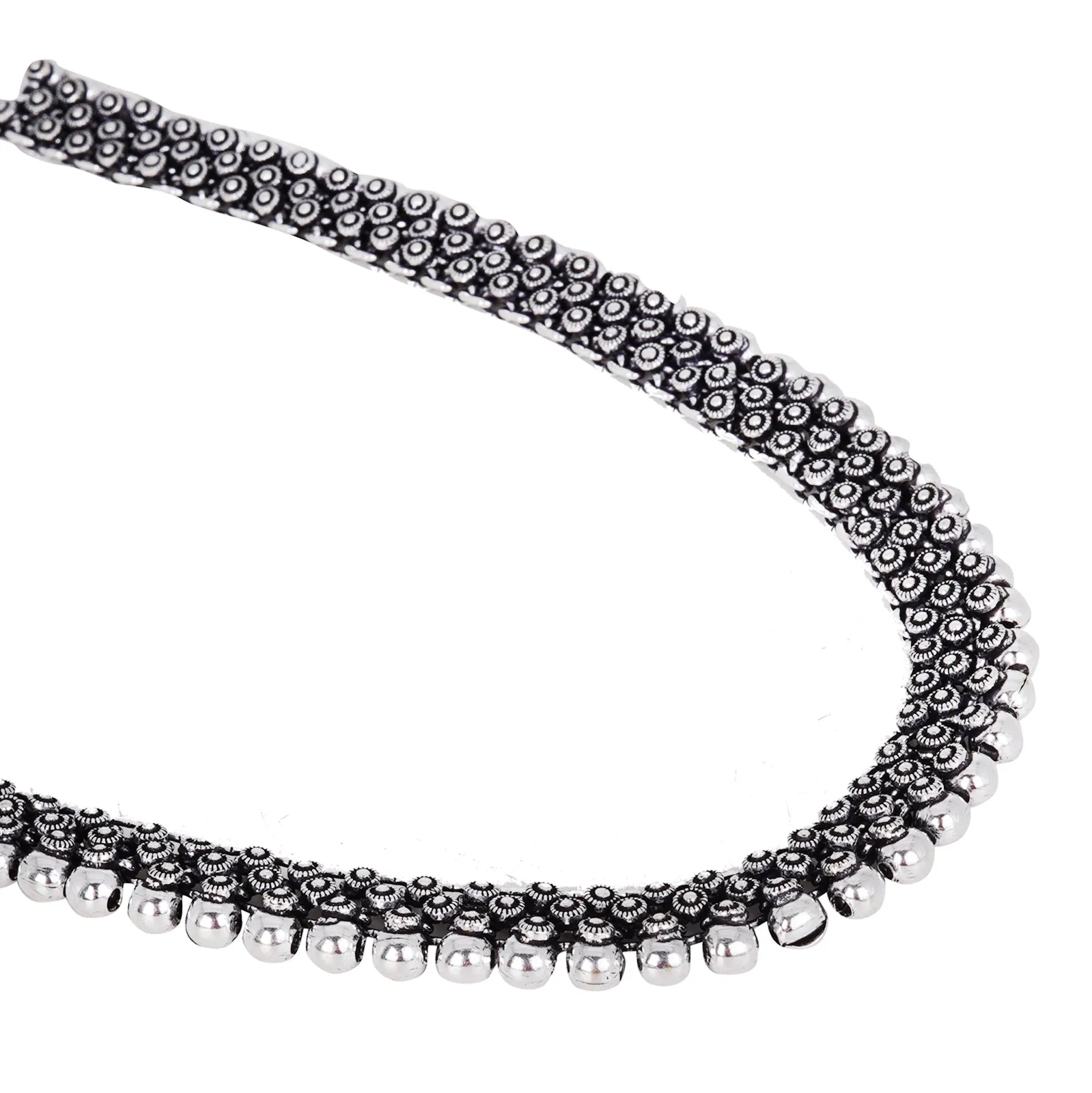 Teejh Aanshi Long Silver Oxidised Necklace