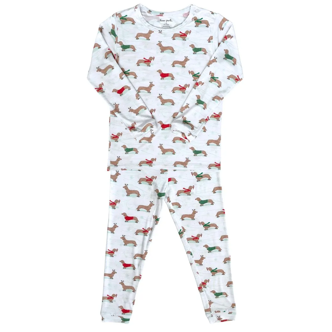 Toddler Pajama Set in Holiday Dogs Christmas