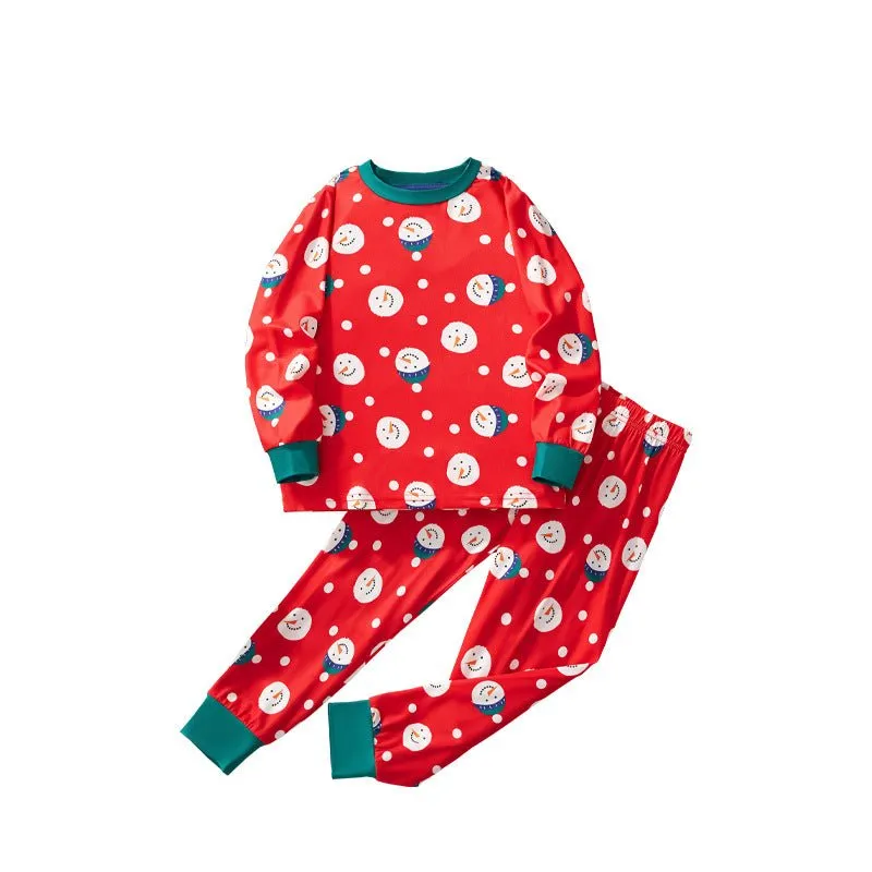 Toddler/Kid's Christmas Snowman Print Design Pajama Set